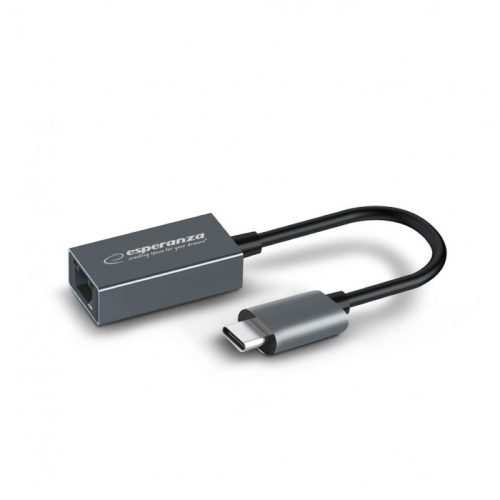 Esperanza USB-C Gigabit Ethernet adapter RJ45 csatlakozóval 1000 Mbps sebességgel - ENA102