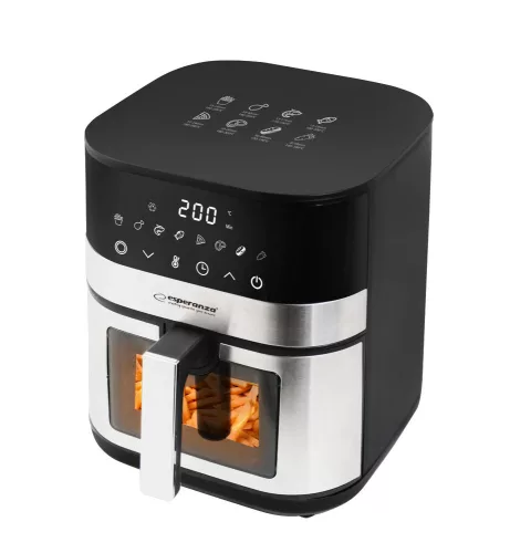 Esperanza air fryer ablakkal, 5L, 1400W PESCE ALLA GRIGLIA