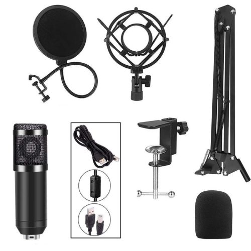 Asztalra szerelhető stúdió mikrofon, USB csatlakozóval