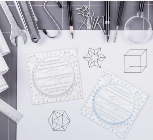 Tervező vonalzó, Művész vonalzó, Multifunkcionális forgatható rajzvonalzó