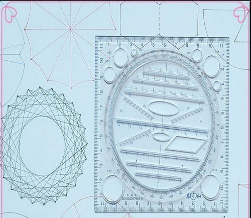 Tervező vonalzó, Művész vonalzó, Multifunkcionális forgatható rajzvonalzó