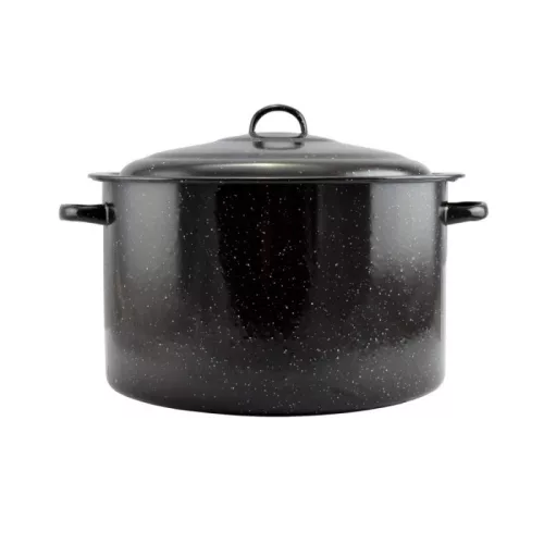 Zománcozott Lábas fedővel 36 cm 20 liter fekete