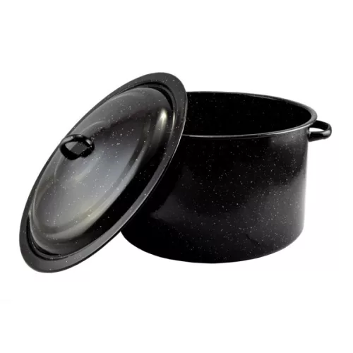Zománcozott Lábas fedővel 36 cm 20 liter fekete