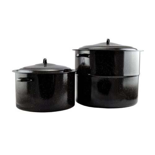Zománcozott Lábas fedővel 45 cm 31,5 liter fekete