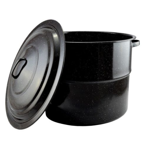 Zománcozott Lábas fedővel 45 cm 31,5 liter fekete