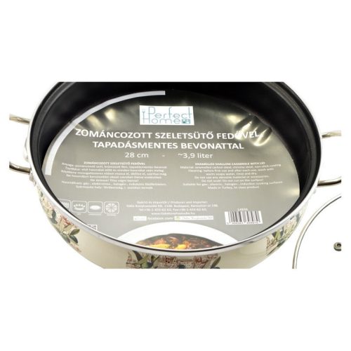 Oliva Zománcozott szeletsütő lábas 28 cm+üvegfedő