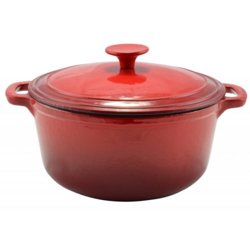 Zománcozott öntöttvas lábas 22cm, 3,2l piros