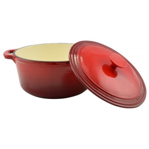 Zománcozott öntöttvas lábas 22cm, 3,2l piros