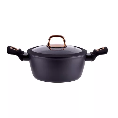 Golden Line tapadásmentes alumínium lábas üvegfedővel 20cm 3,2L indukciós