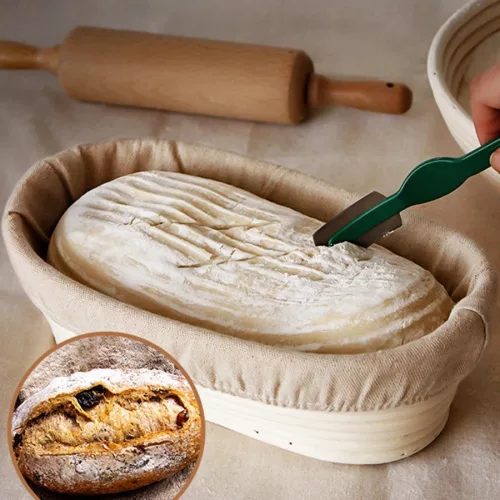 Ovális szakajtó kenyér kelesztőtál rattan 35*14*7 cm