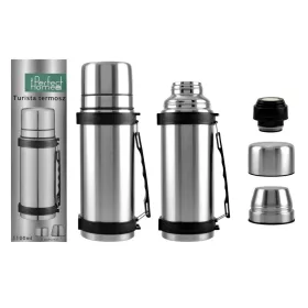   Perfect Home turista termosz rozsdamentes 1100 ml, két pohárral