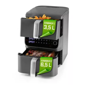   Maxx-world GOURMETMAXX kétkamrás függőleges forrólevegős fritőz 3,5 + 6,5 liter