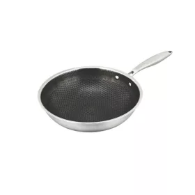   Maxx-world rozsdamentes wok serpenyő tapadásmentes bevonattal, méhsejt mintás, 28 cm