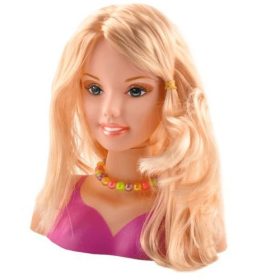 Fodrász babafej + kozmetikai kellék