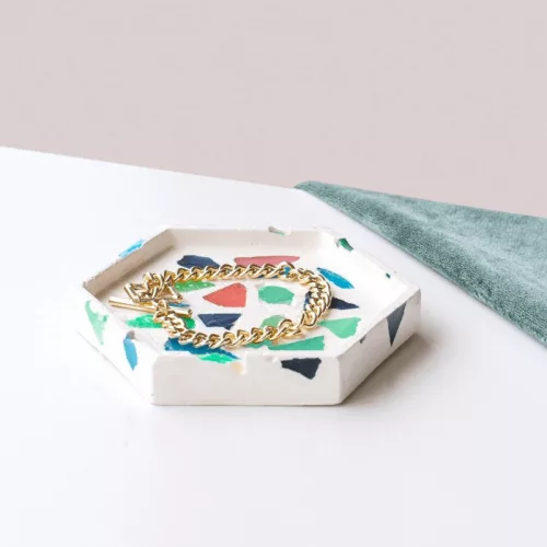 DIY, csináld magad terrazzo ékszeres tálca