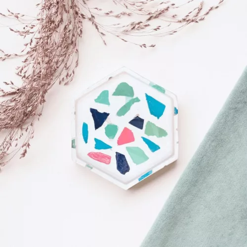 DIY, csináld magad terrazzo ékszeres tálca