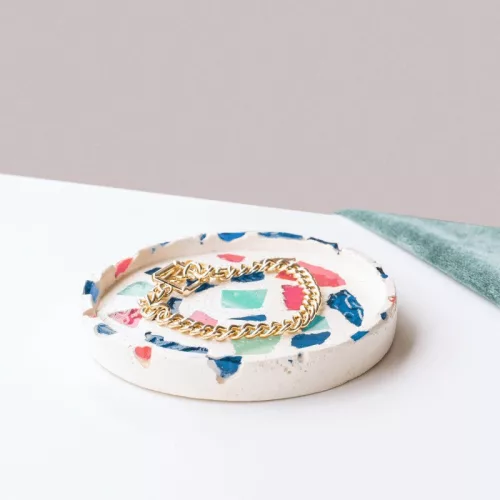 DIY, csináld magad terrazzo ékszeres tálca