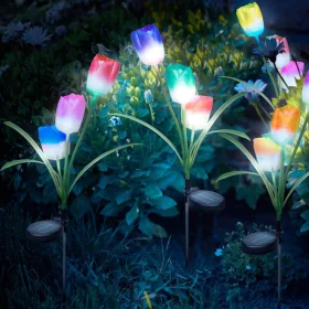   Leszúrható szolár virág (RGB LED, 70 cm - 2 darabos csomag)
