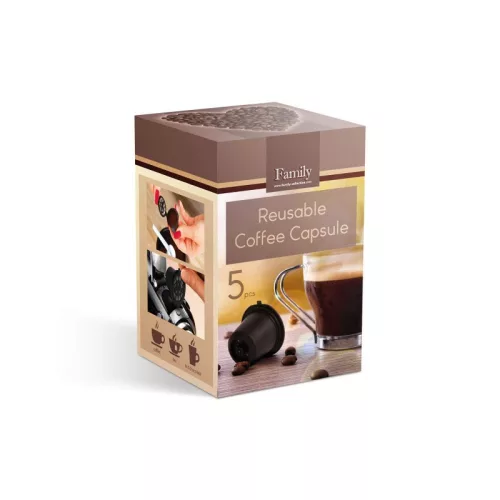 Újratölthető műanyag kávékapszula (Nespresso gépekbe - 5 darabos)
