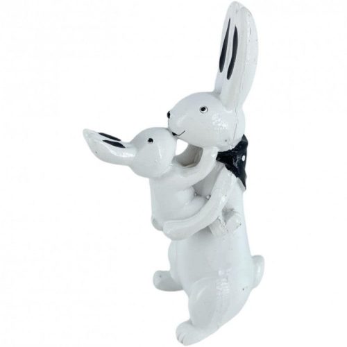 Puszilkodó nyuszik szobor, húsvéti dekoráció