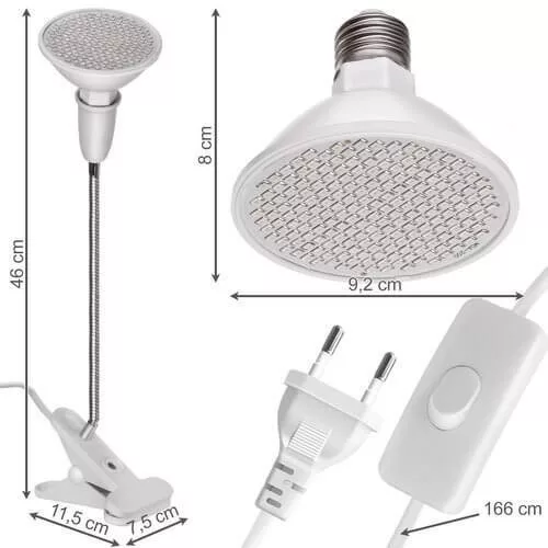 200 LED -es lámpa a növények növekedéséhez (Malatec)
