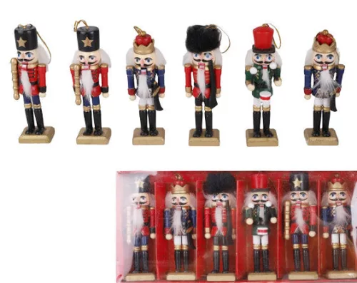 Fa Diótörők dekor figura (6 darabos - 12,5cm)