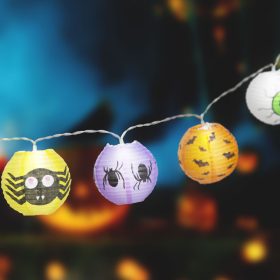   Halloween-i lampion fényfüzér - 7,5 x 150 cm - 2 x AA elemes