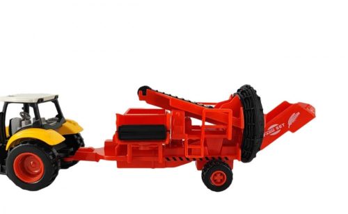 Játék traktor burgonyaszedő pótkocsival, 1:72