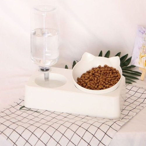 Automata kisállat itató, etetőtállal,500 ml - 24,5 x 23,5 x 12,5 cm