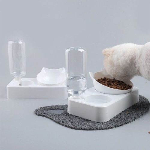 Automata kisállat itató, etetőtállal,500 ml - 24,5 x 23,5 x 12,5 cm