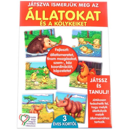 Játszva megismerjük az állatokat és kölykeiket készségfejlesztő játék