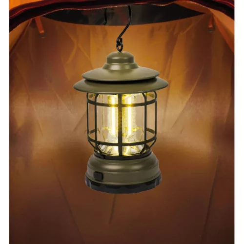 Hordozható COB LED retro camping lámpa