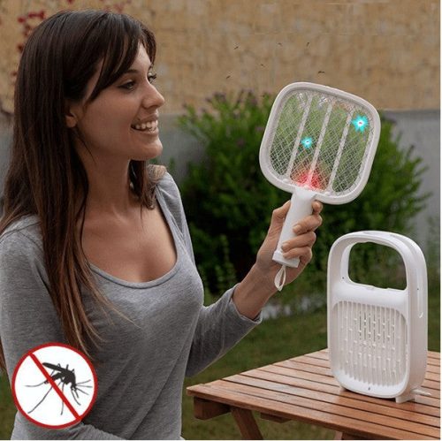 InnovaGoods 2 az 1-ben újratölthető szúnyogriasztó lámpa és rovarölő ütő