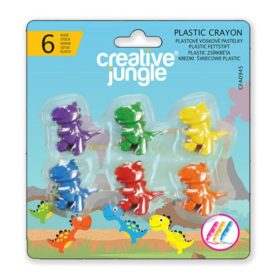   Creative Jungle: Dinó formájú zsírkréta készlet - 6 db-os