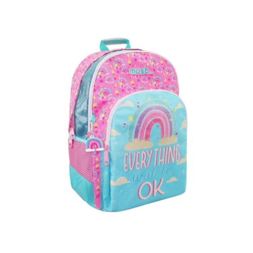 Must Everything OK fényvisszaverő felhő felhő mintás iskolatáska