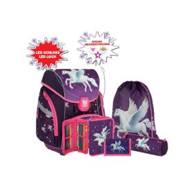 Spirit Pegazus lila 5db-os iskolatáska szett, LED fénnyel