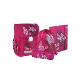   Spirit Pillangó virággal 4 db-os Cool ergonomikus iskolatáska szett