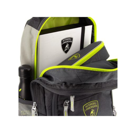 Lamborghini zöld-szürke iskolatáska