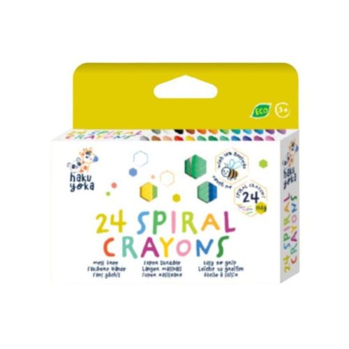 Haku Yoka spirálozott felületű, színes méhviaszos zsírkréta - 24 darab