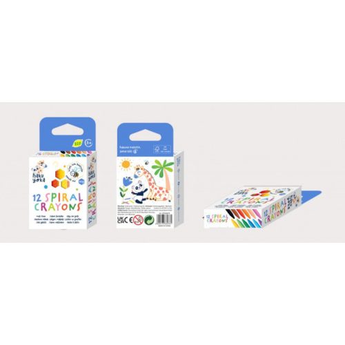 Haku Yoka spirálozott felületű, színes méhviaszos zsírkréta - 12 darab