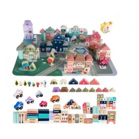 Fa kocka játék város készlet