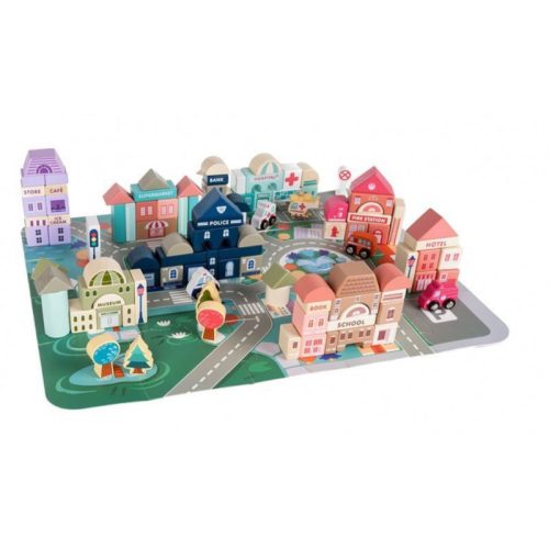 Fa kocka játék város készlet