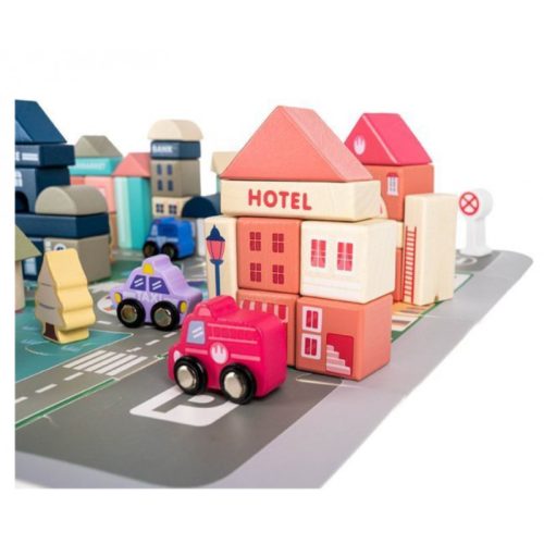 Fa kocka játék város készlet