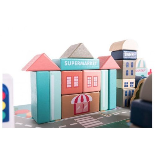 Fa kocka játék város készlet