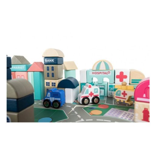 Fa kocka játék város készlet