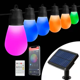   Garden of Eden Smart szolár fényfüzér - 30 db RGBIC LED - 13 m - bluetooth