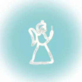 LED-es ablakdísz, angyal, 19cm, 4,5V