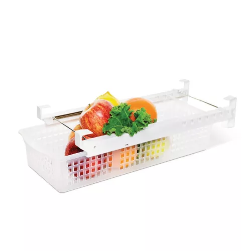Bewello Hűtőbe rakható frissentartó kosár - rugós - 41 x 16 x 9,5 cm