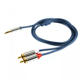 Audiókábel, 3,5 mm sztereó dugó, 2 x RCA, 4 m
