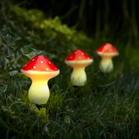   Garden of Eden LED-es szolár lámpa - 3 db gomba - melegfehér